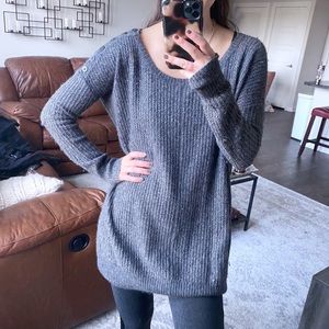 ALL SAINTS GREY ANGORA COZY BUTTON SLEEVE SWEATER 4 MED